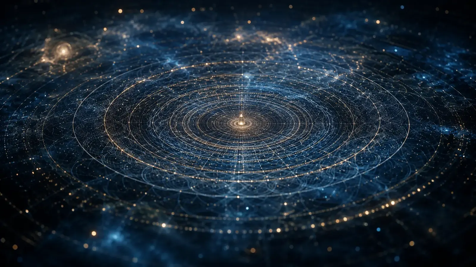 A luminous disc of concentric rings radiating outward from a bright centre